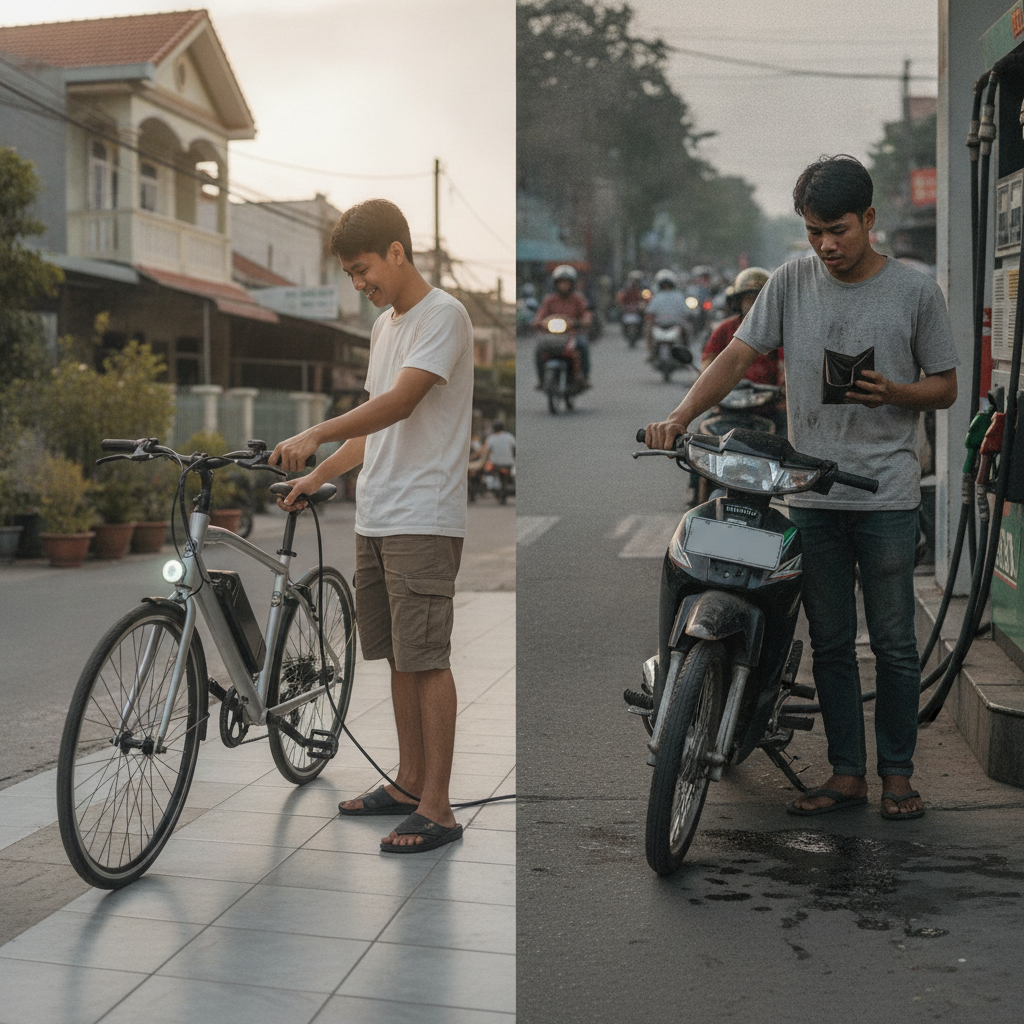 เทียบค่าใช้จ่าย จักรยานไฟฟ้า vs มอเตอร์ไซค์ ใครประหยัดกว่า? - ebike-vs-motorcycle-cost-comparison