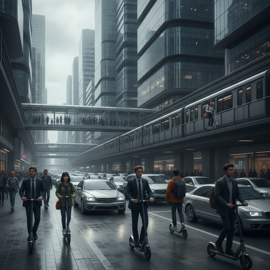 เทรนด์สกู๊ตเตอร์ไฟฟ้าพับได้ ตอบโจทย์คนเมืองแก้รถติดปี 2027 - folding-electric-scooter-city-trend