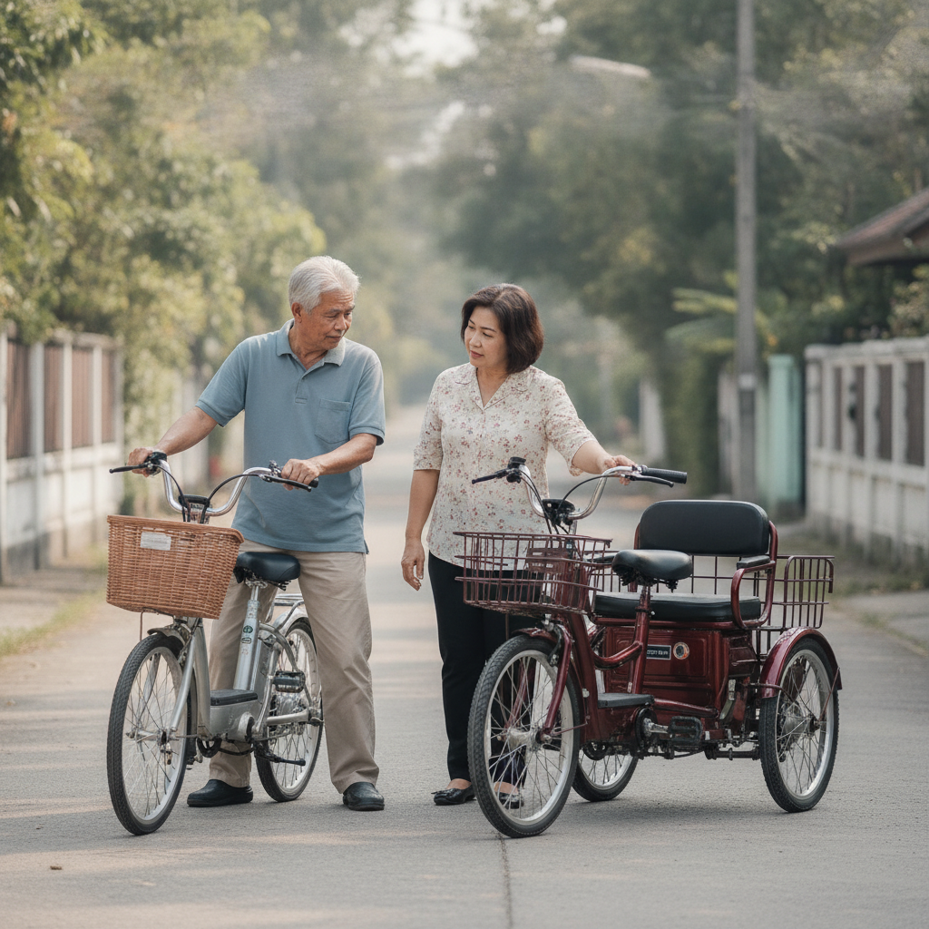 วิธีเลือกจักรยานไฟฟ้าให้ผู้สูงอายุ 2 ล้อ vs 3 ล้อ แบบไหนดี - how-to-choose-ebike-for-seniors