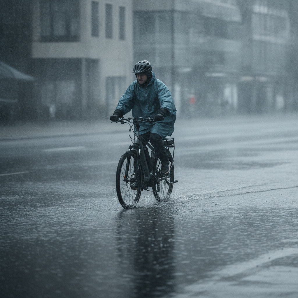 ขี่ e-Bike หน้าฝนอย่างไรไม่พัง? ทริคลุยน้ำท่วมขังปลอดภัย - riding-ebike-rainy-season-guide