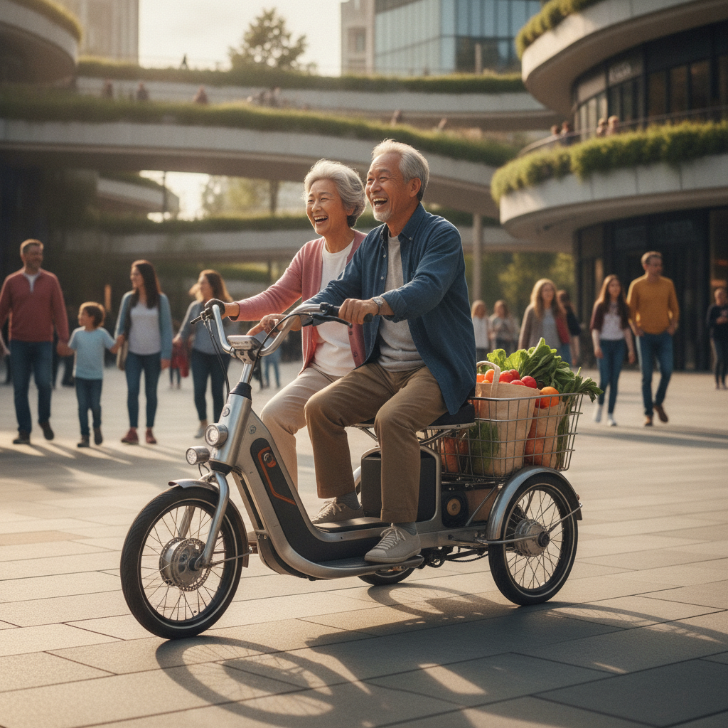 เทรนด์สามล้อไฟฟ้า 2027 ตอบโจทย์สังคมสูงวัย ขี่ง่าย ปลอดภัย - senior-electric-tricycle-trends-2027