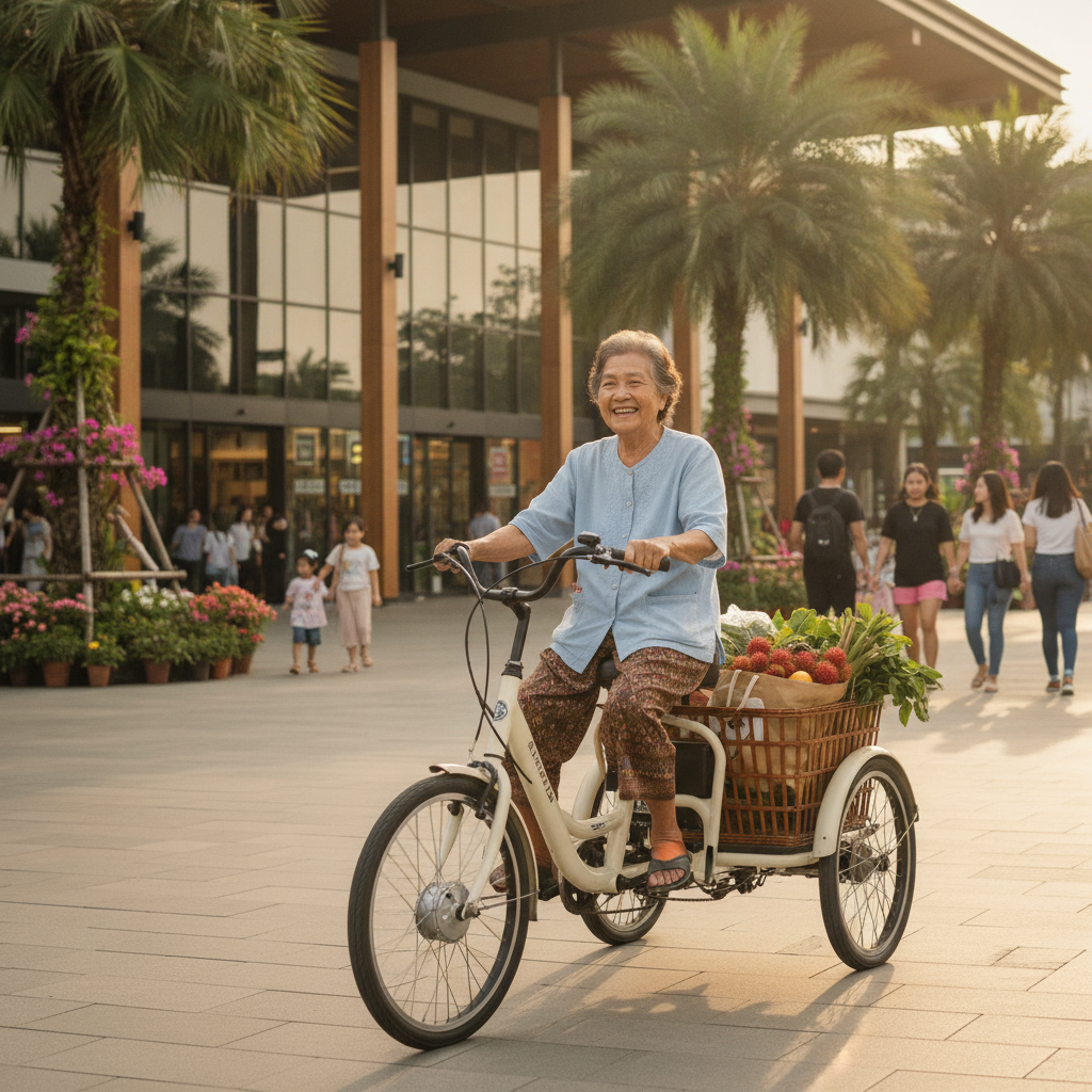 เทรนด์จักรยานไฟฟ้า 3 ล้อปี 2027 ขี่ง่าย ปลอดภัย ไม่ล้ม - senior-three-wheel-ebike-trend