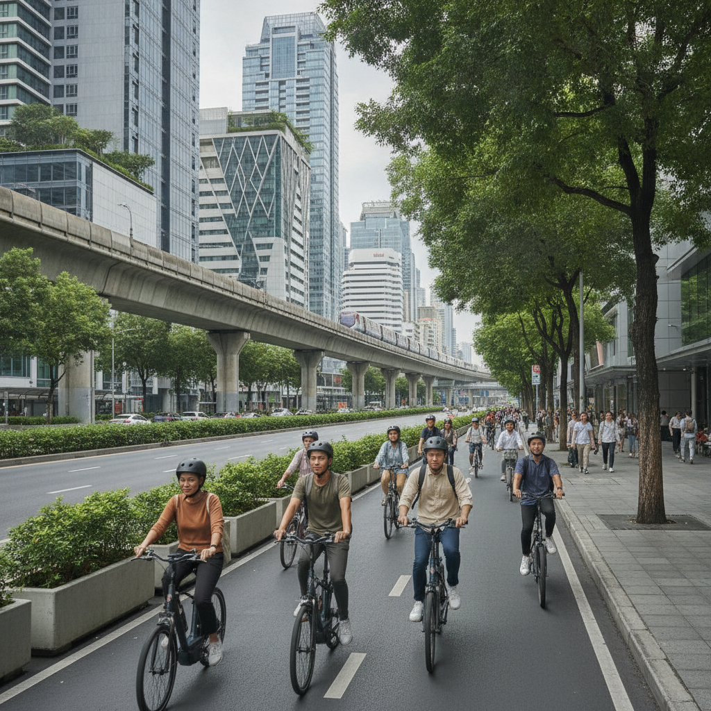 กทม. เล็งขยายเลนจักรยานไฟฟ้าปี 2027 หนุนคนกรุงลดใช้น้ำมัน - bangkok-ebike-lane-expansion-policy