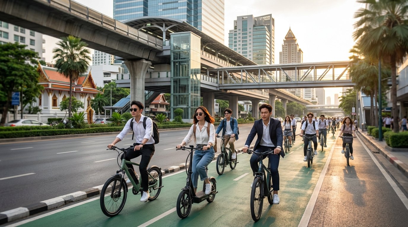 กทม. เล็งเพิ่มเลนจักรยานไฟฟ้า เชื่อมต่อรถไฟฟ้าปลายปี 2026