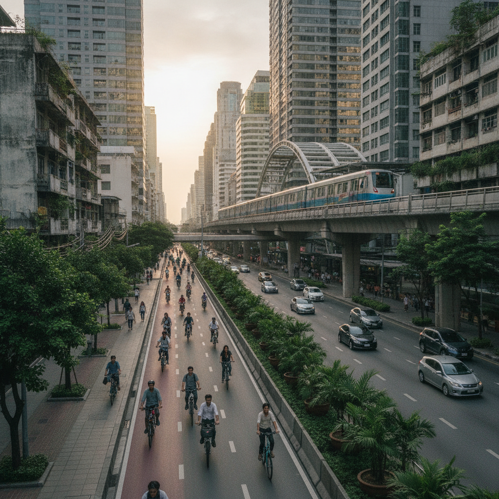 กทม. หนุนเลนจักรยานไฟฟ้า เชื่อมรถไฟฟ้า ทางเลือกใหม่คนเมือง - bangkok-ebike-lane-urban-commute
