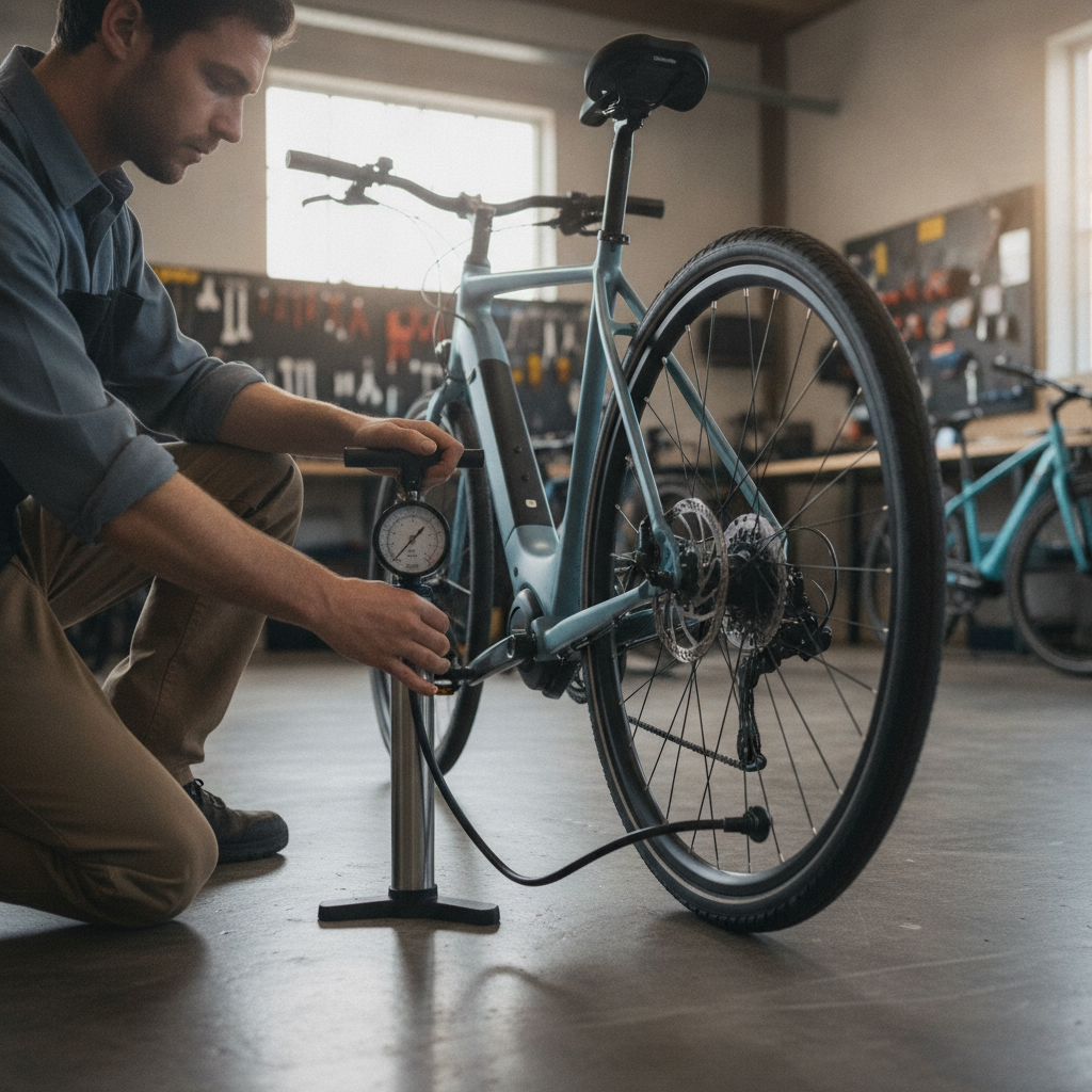 วิธีเติมลมยาง e-Bike ให้พอดี ขี่นุ่ม ปลอดภัย ไม่กินแบต - check-ebike-tire-pressure-guide