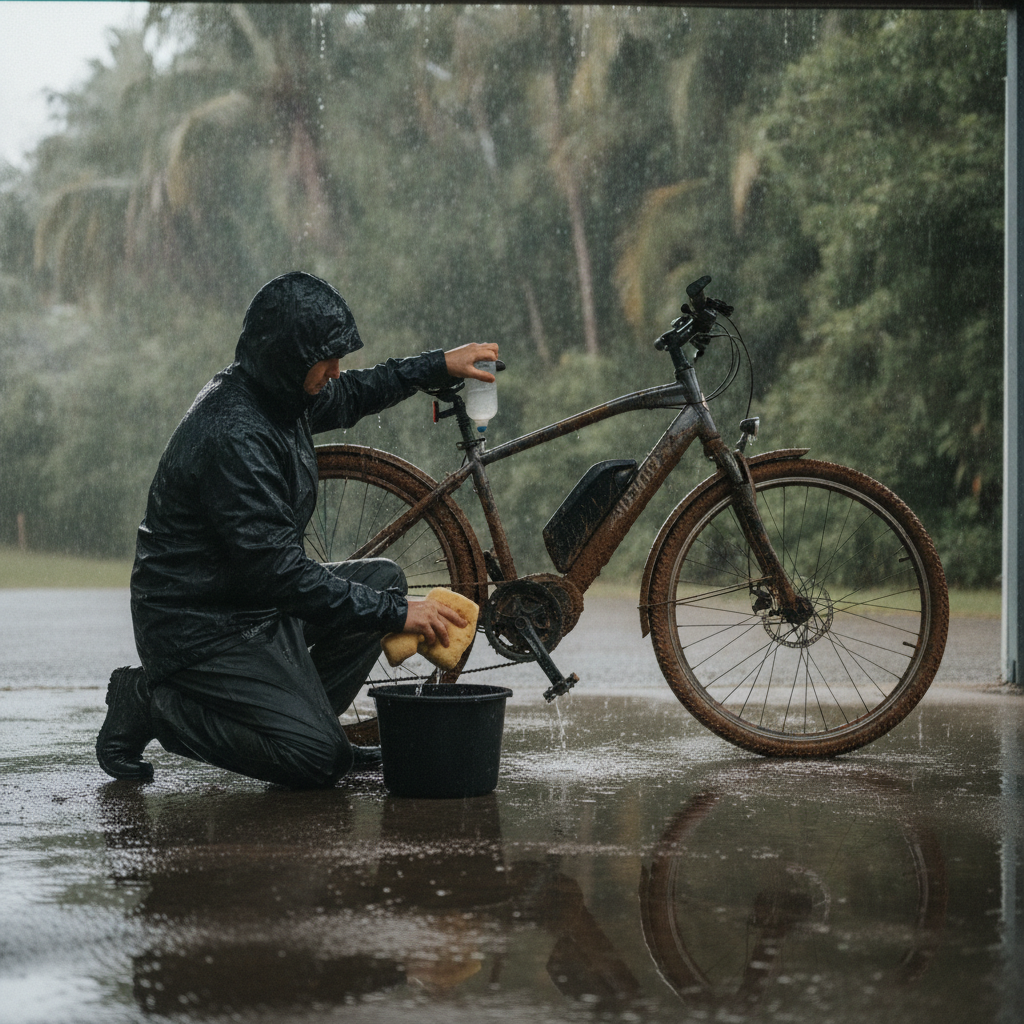 วิธีล้าง e-Bike หน้าฝนอย่างปลอดภัย ป้องกันมอเตอร์และระบบไฟ - clean-ebike-rainy-season-safety