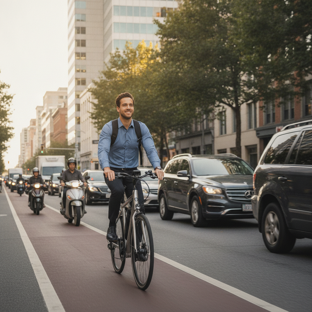 ขี่ e-Bike ไปทำงาน เทียบค่าไฟกับน้ำมัน ประหยัดปีละกี่บาท - commute-ebike-vs-fuel-savings