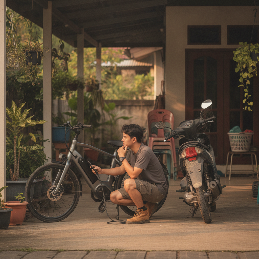 ชาร์จ e-Bike 1 ครั้งกี่บาท? วิธีคิดค่าไฟ เทียบค่าน้ำมัน - ebike-charging-cost-calculation-guide