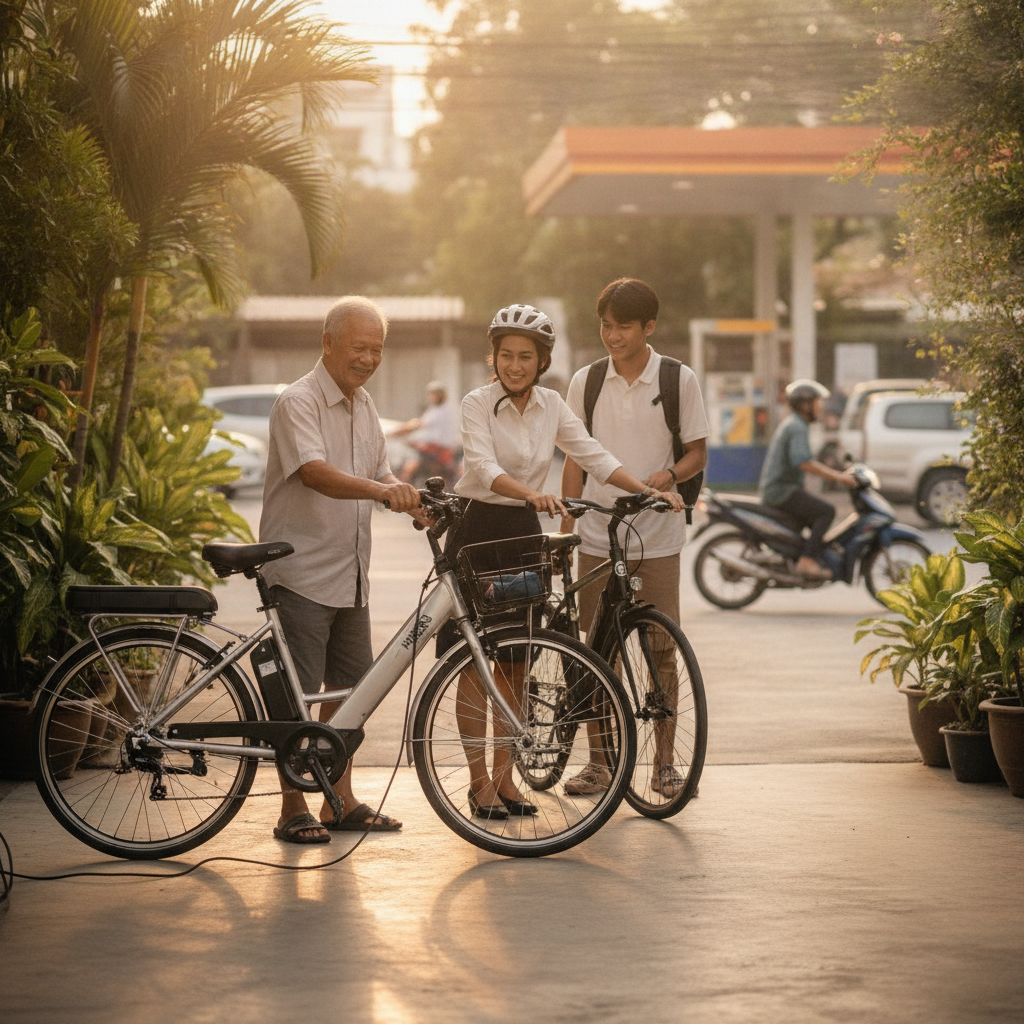 จักรยานไฟฟ้า ชาร์จ 1 ครั้งกี่บาท? เทียบความคุ้มค่าค่าน้ำมัน - ebike-charging-cost-calculator-savings