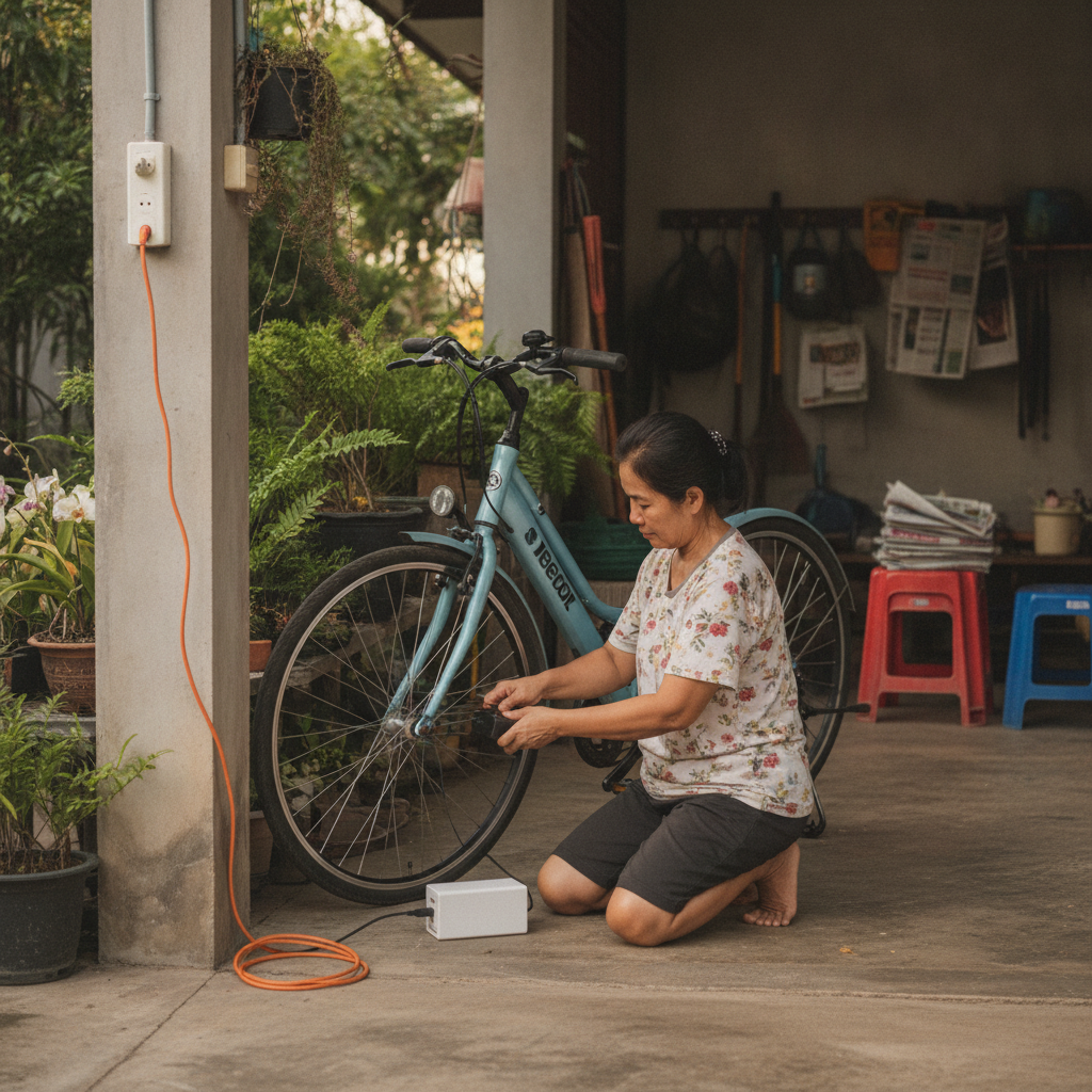ชาร์จจักรยานไฟฟ้า 1 ครั้ง เสียค่าไฟกี่บาท คำนวณชัดๆ - ebike-charging-cost-electricity-calculation