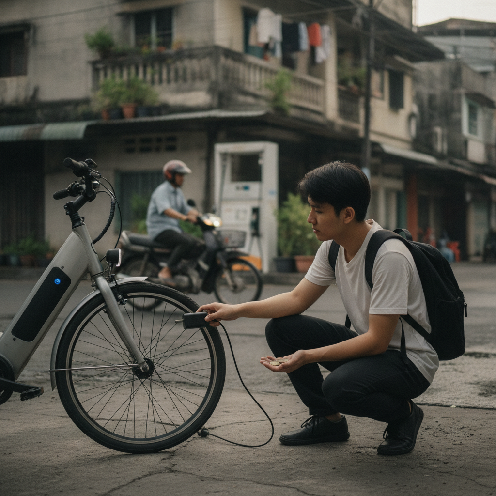 คำนวณค่าไฟจักรยานไฟฟ้า ชาร์จ 1 ครั้งกี่บาท เทียบกับน้ำมัน - ebike-charging-cost-versus-gasoline