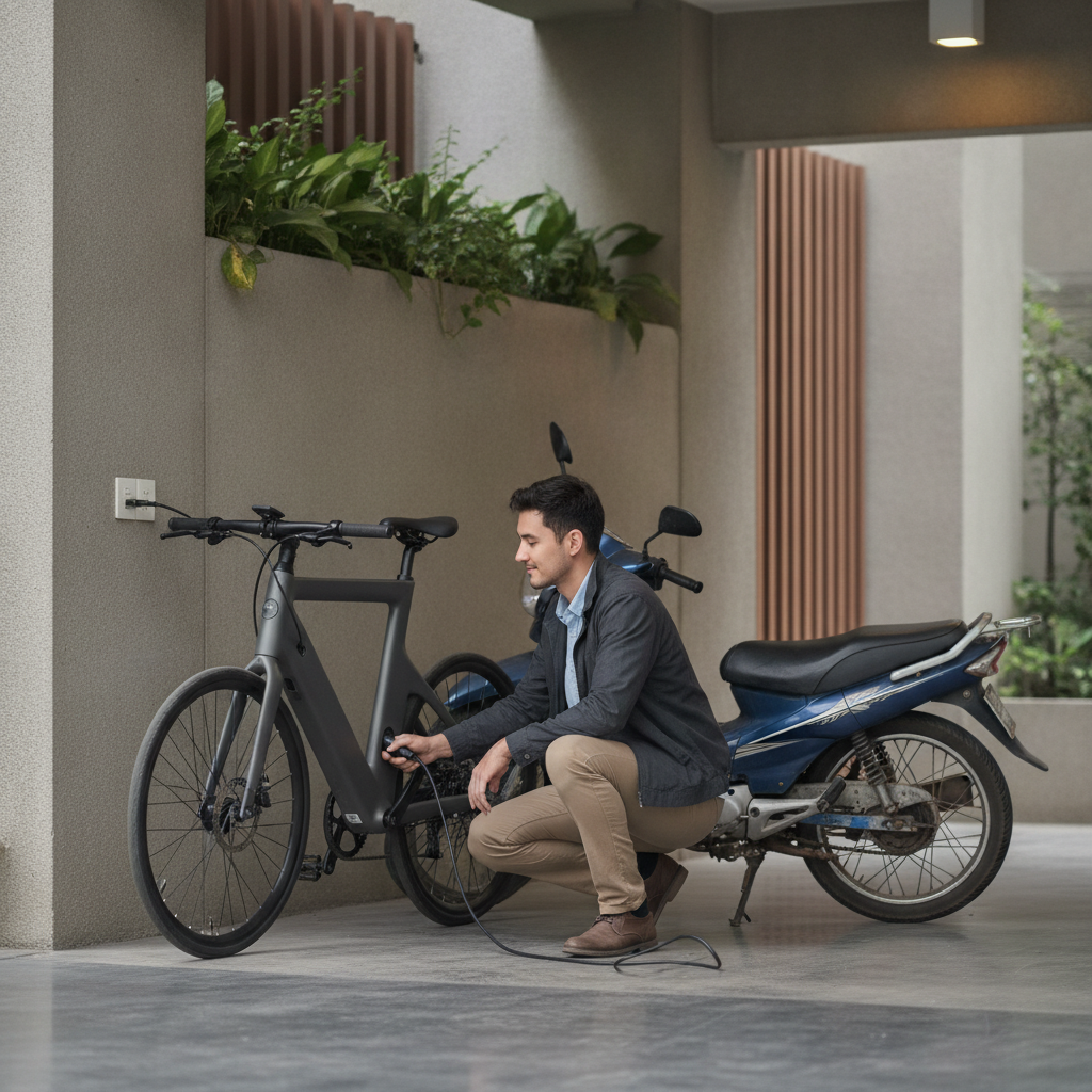 ชาร์จจักรยานไฟฟ้า 1 ครั้งกี่บาท? เทียบความคุ้มค่าน้ำมัน - ebike-charging-cost-versus-petrol