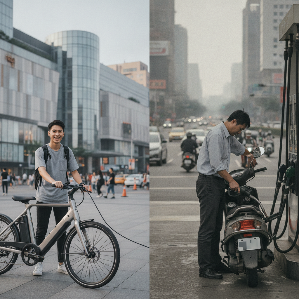 เทียบค่าไฟ E-Bike VS ค่าน้ำมัน ขี่ 1 เดือน ประหยัดเงินเท่าไหร่ - ebike-charging-cost-vs-gasoline
