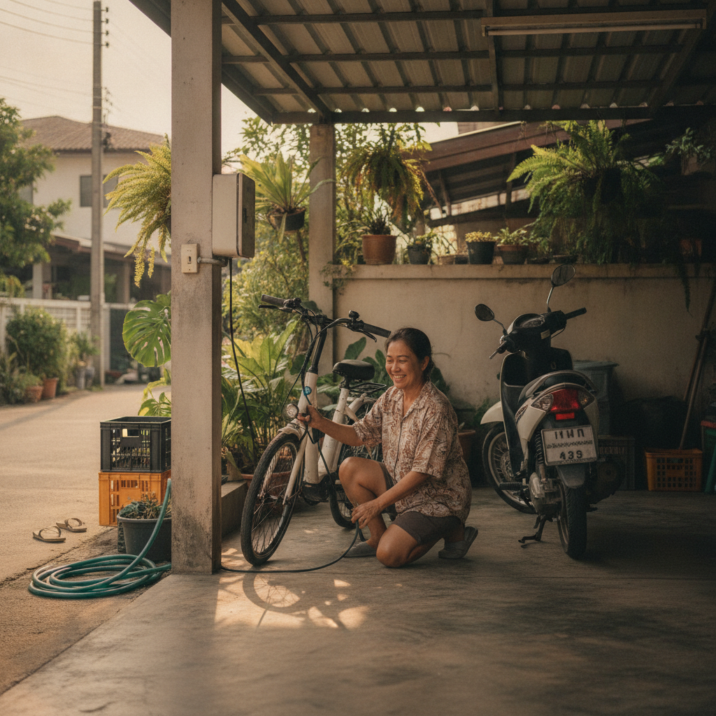จักรยานไฟฟ้า ชาร์จ 1 ครั้งกี่บาท? ประหยัดค่าน้ำมันได้แค่ไหน - ebike-charging-cost-vs-gasoline