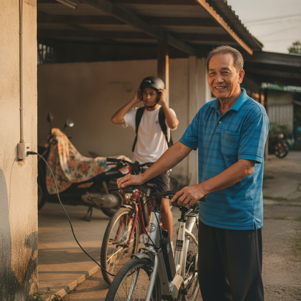 ชาร์จจักรยานไฟฟ้าครั้งละกี่บาท? เทียบชัดๆ ประหยัดกว่าน้ำมัน - ebike-charging-cost-vs-gasoline