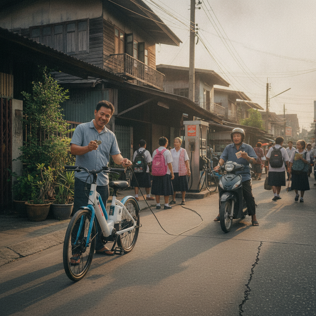 ชาร์จจักรยานไฟฟ้า 1 ครั้งกี่บาท? เทียบค่าน้ำมันชัดๆ - ebike-charging-cost-vs-gasoline