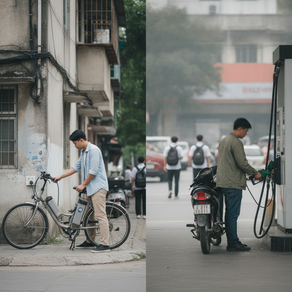 ชาร์จไฟ vs เติมน้ำมัน จักรยานไฟฟ้าประหยัดเงินได้จริงแค่ไหน - ebike-charging-vs-gasoline-cost