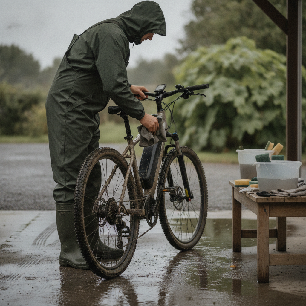 วิธีล้าง e-Bike หน้าฝนให้ปลอดภัย ระบบไฟไม่ช็อต มอเตอร์ไม่พัง - ebike-cleaning-waterproof-maintenance-tips