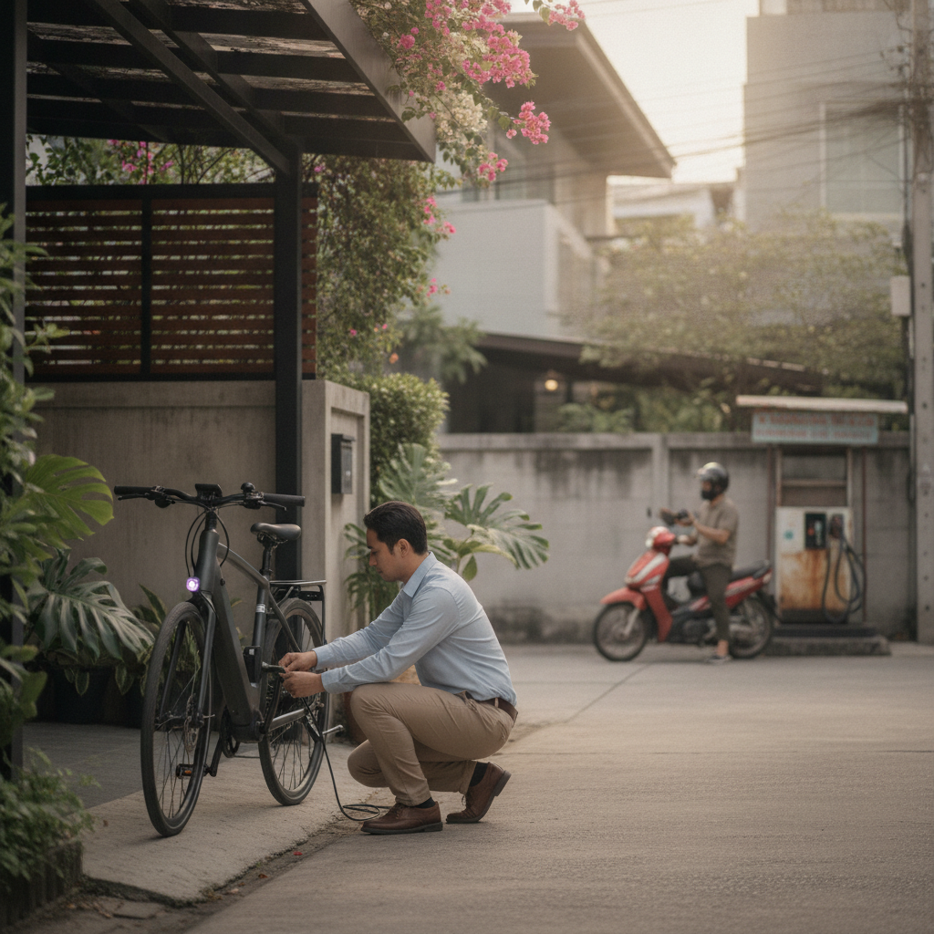 คำนวณค่าไฟจักรยานไฟฟ้า 1 เดือน ประหยัดกว่าน้ำมันกี่บาท? - ebike-commute-cost-savings-guide