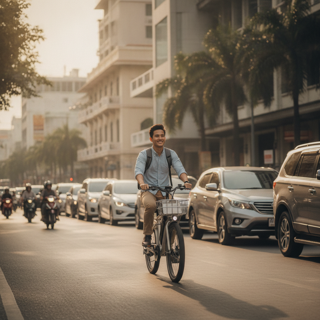 คำนวณชัดเจน ขี่ E-Bike ไปทำงาน ประหยัดค่าน้ำมันปีละหมื่น - ebike-commute-fuel-cost-savings
