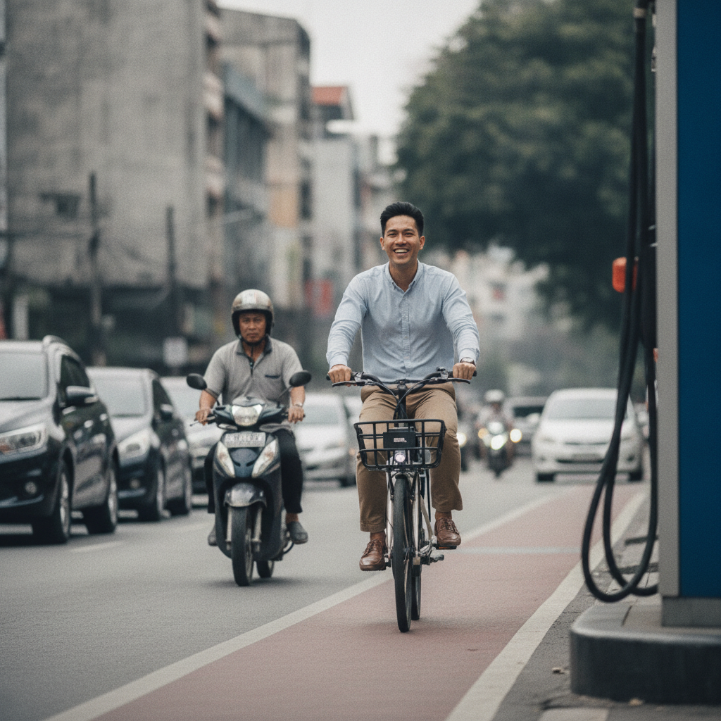เทียบชัดๆ ขี่ e-bike ประหยัดค่าน้ำมันเดือนละเท่าไหร่ - ebike-electricity-cost-saving-guide