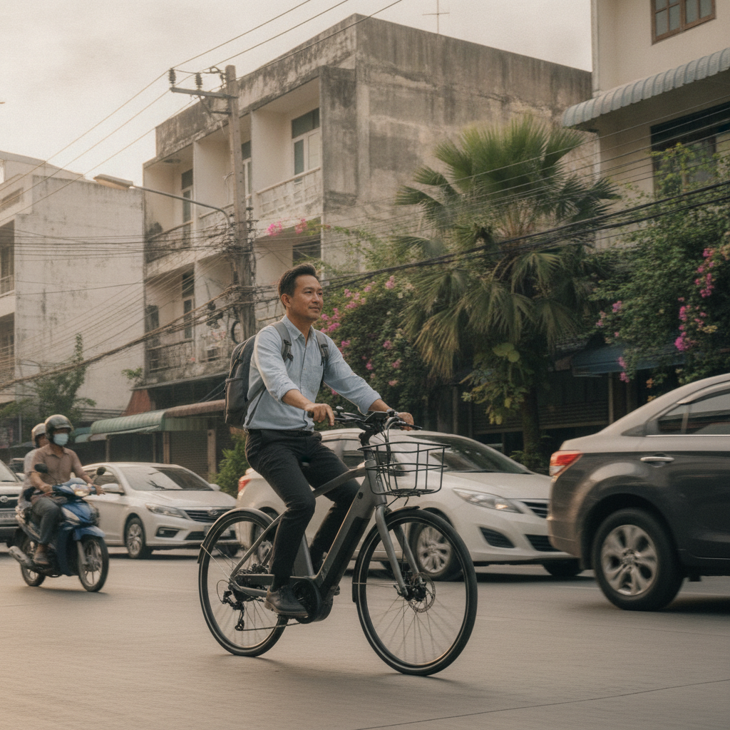 ขี่จักรยานไฟฟ้า 1 เดือน ค่าไฟกี่บาท? เทียบค่าน้ำมันชัดๆ - ebike-electricity-cost-vs-gasoline