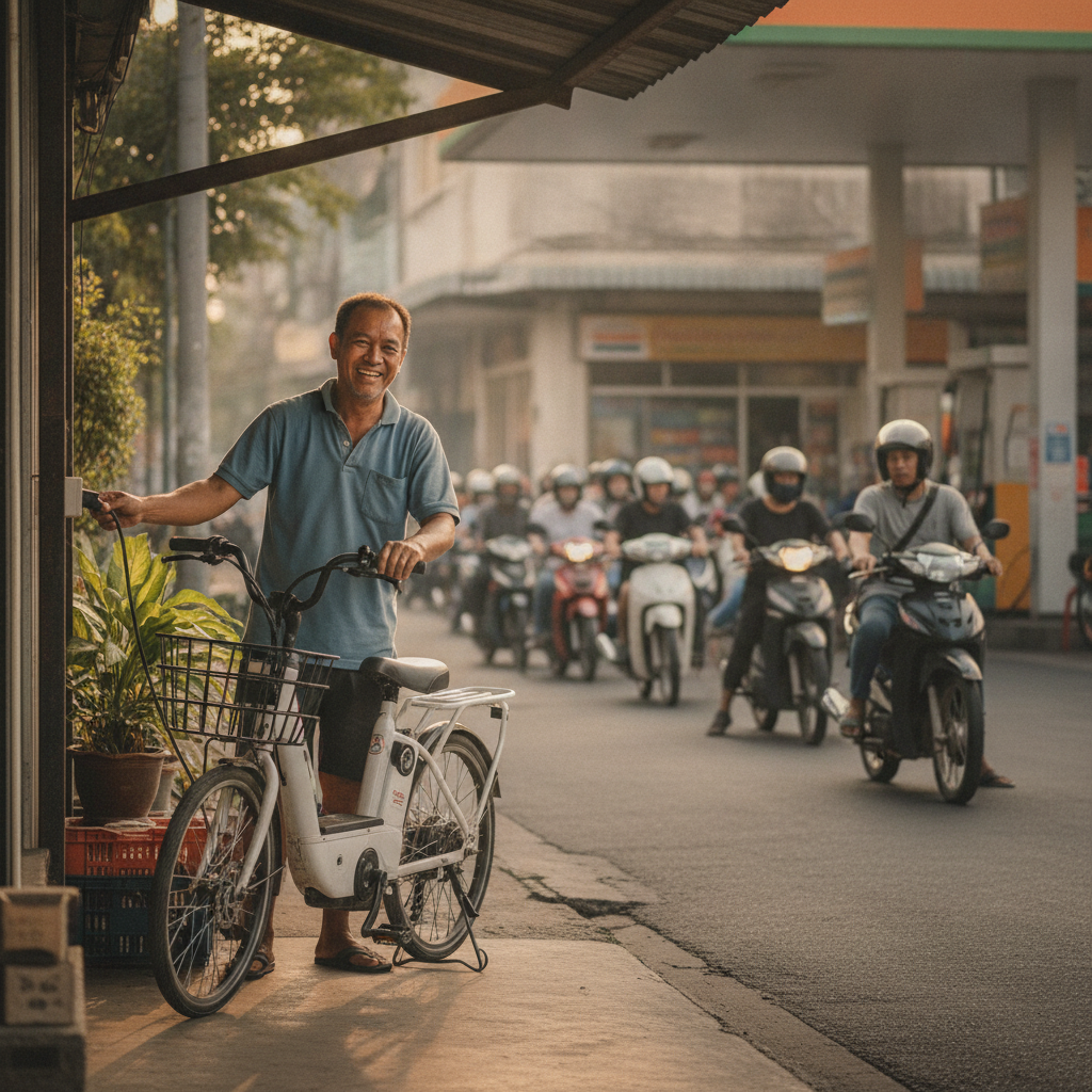 คำนวณค่าไฟชาร์จจักรยานไฟฟ้า 1 เดือน ประหยัดกว่าน้ำมันกี่บาท - ebike-electricity-cost-vs-gasoline
