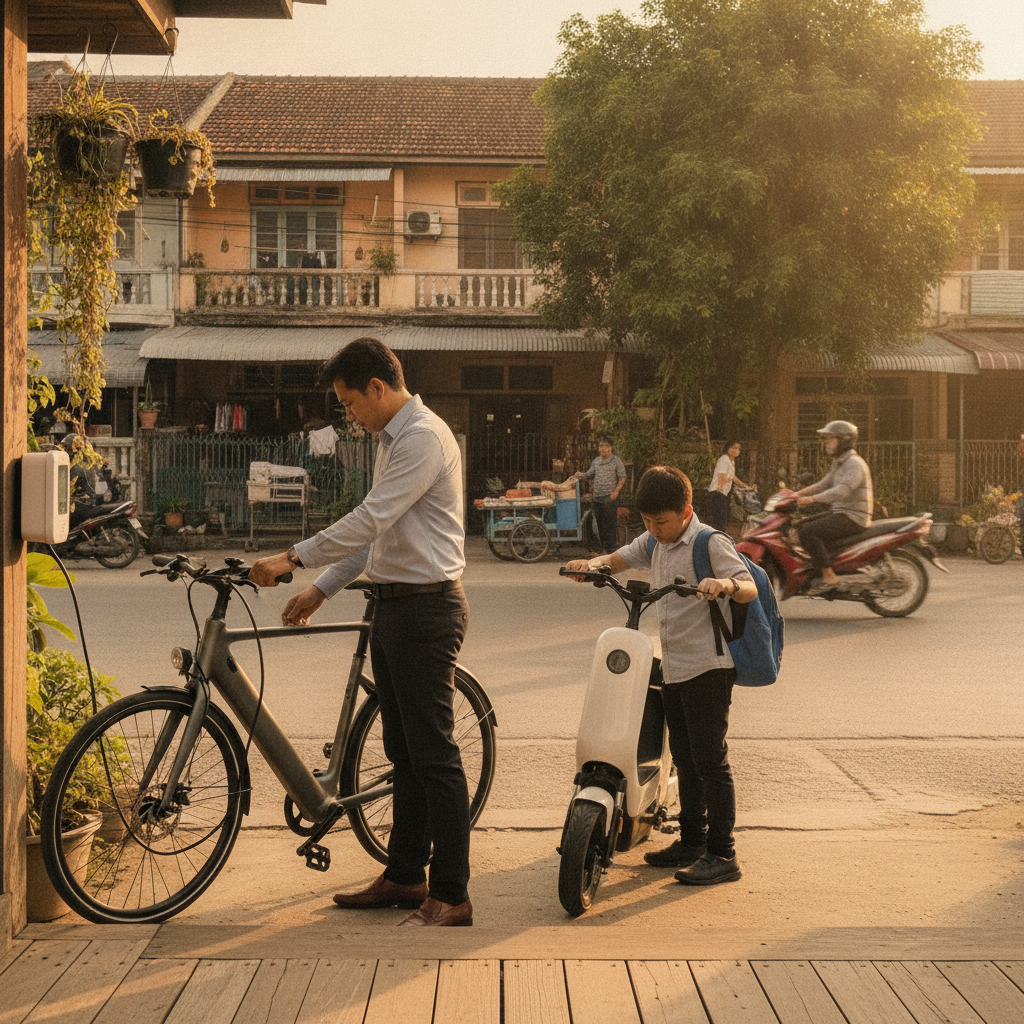 คำนวณค่าไฟจักรยานไฟฟ้า 1 เดือน ประหยัดกว่าน้ำมันกี่บาท? - ebike-electricity-cost-vs-gasoline