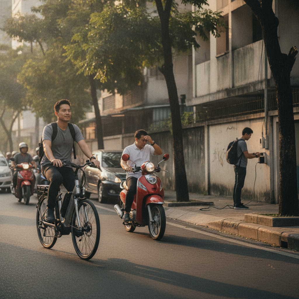ขี่ e-Bike วิ่ง 100 กม. เสียค่าไฟกี่บาท? คำนวณจริงเทียบน้ำมัน - ebike-electricity-cost-vs-petrol