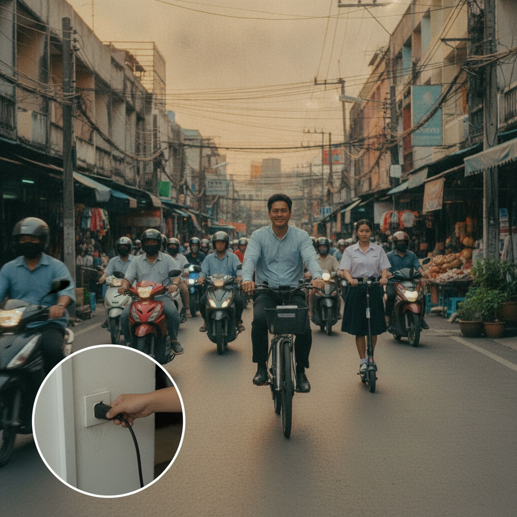ขี่ e-Bike 1 เดือน จ่ายค่าไฟกี่บาท? เทียบค่าน้ำมันชัดๆ - ebike-electricity-cost-vs-petrol