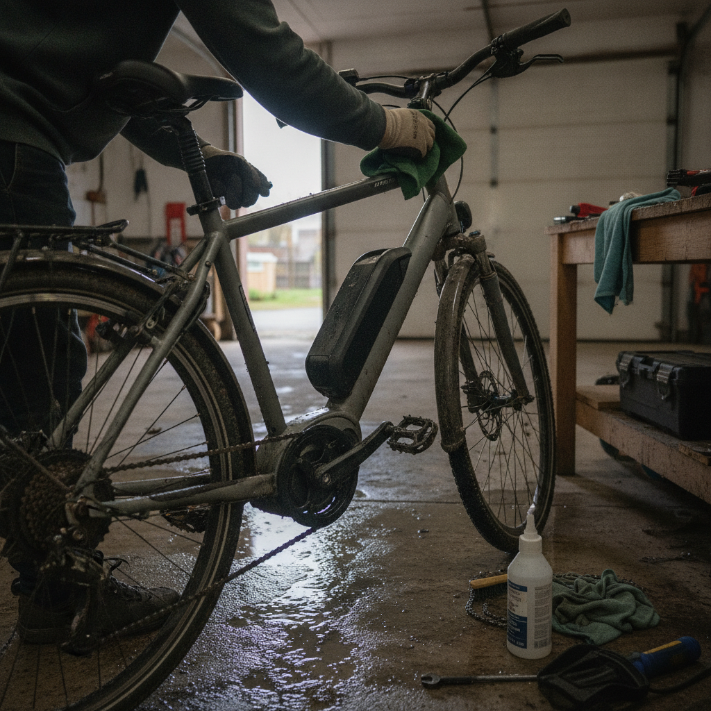 4 วิธีดูแล e-Bike หลังลุยฝน ป้องกันมอเตอร์ช็อต สนิมไม่เกาะ - ebike-maintenance-after-rain-guide