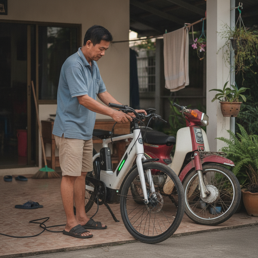 คำนวณค่าไฟจักรยานไฟฟ้า 1 เดือน ประหยัดกว่าน้ำมันกี่บาท? - ebike-monthly-charging-cost-calculation