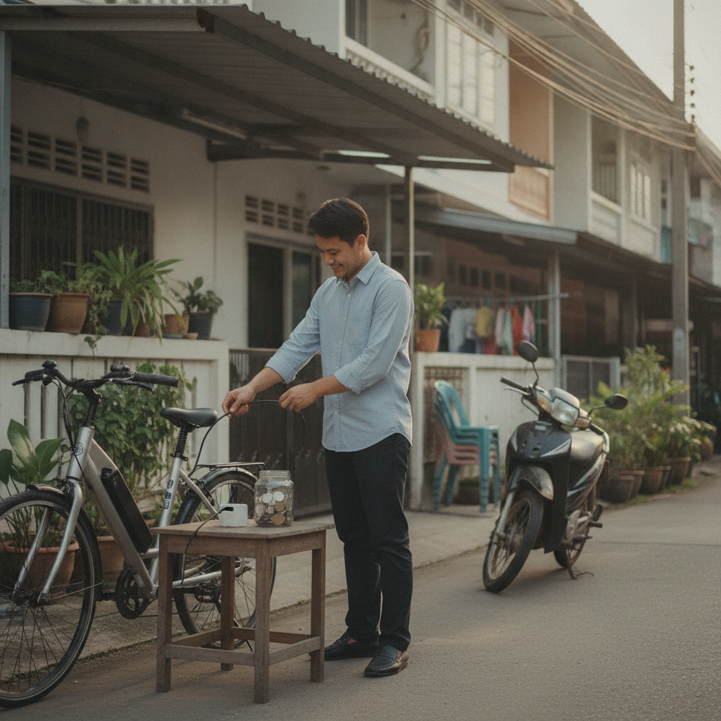 ขี่จักรยานไฟฟ้า 1 เดือน ประหยัดค่าน้ำมันกี่บาท? เทียบชัดๆ - ebike-monthly-cost-fuel-savings