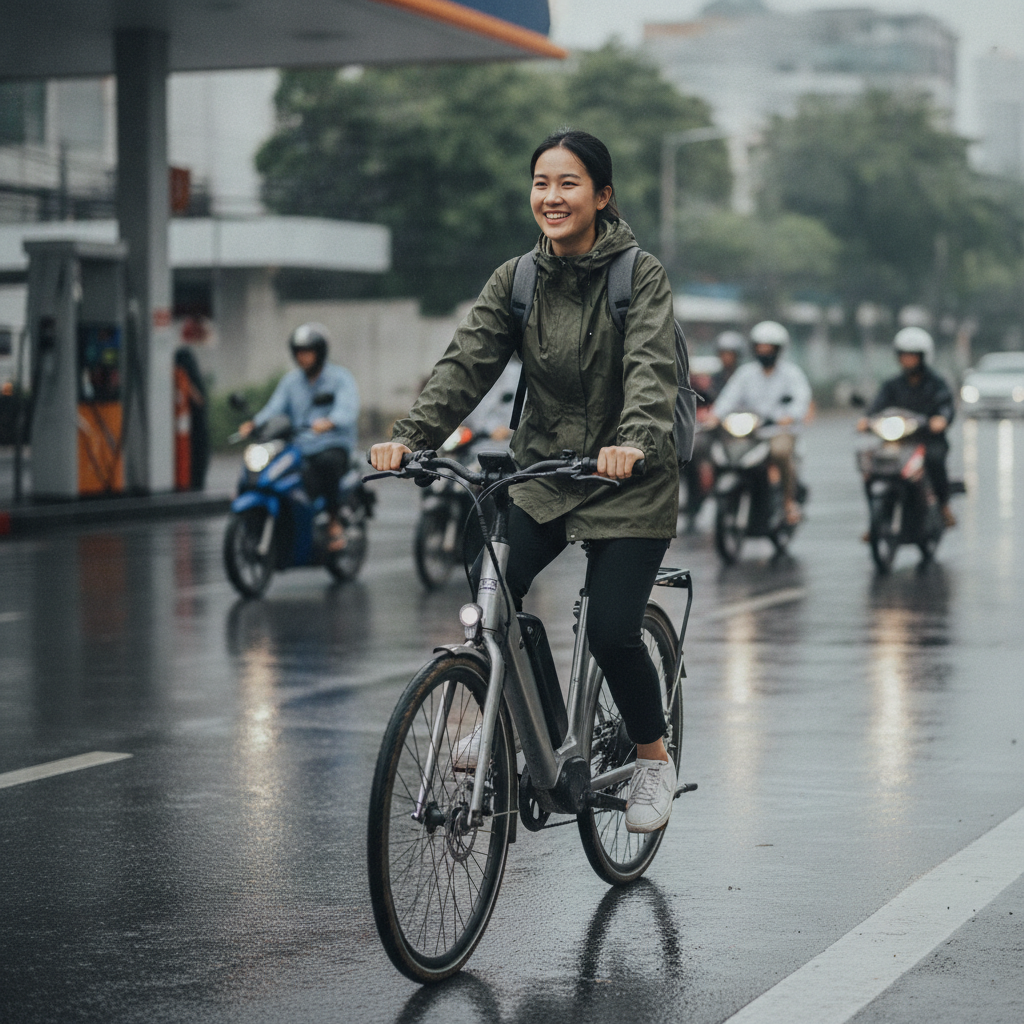ขี่จักรยานไฟฟ้า 1 เดือน ประหยัดค่าน้ำมันได้กี่บาท เทียบชัดๆ - ebike-monthly-fuel-savings-comparison