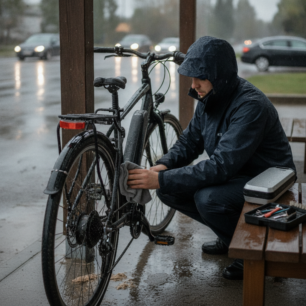 จักรยานไฟฟ้าลุยน้ำได้ไหม? วิธีดูแลมอเตอร์หน้าฝนให้ปลอดภัย - ebike-rain-water-maintenance-tips