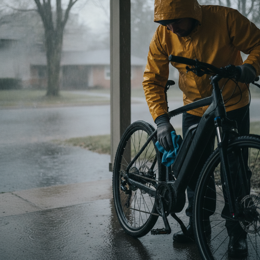 วิธีดูแลจักรยานไฟฟ้าหน้าฝน ขี่ลุยน้ำอย่างไรไม่ให้มอเตอร์พัง - ebike-rainy-season-maintenance-guide