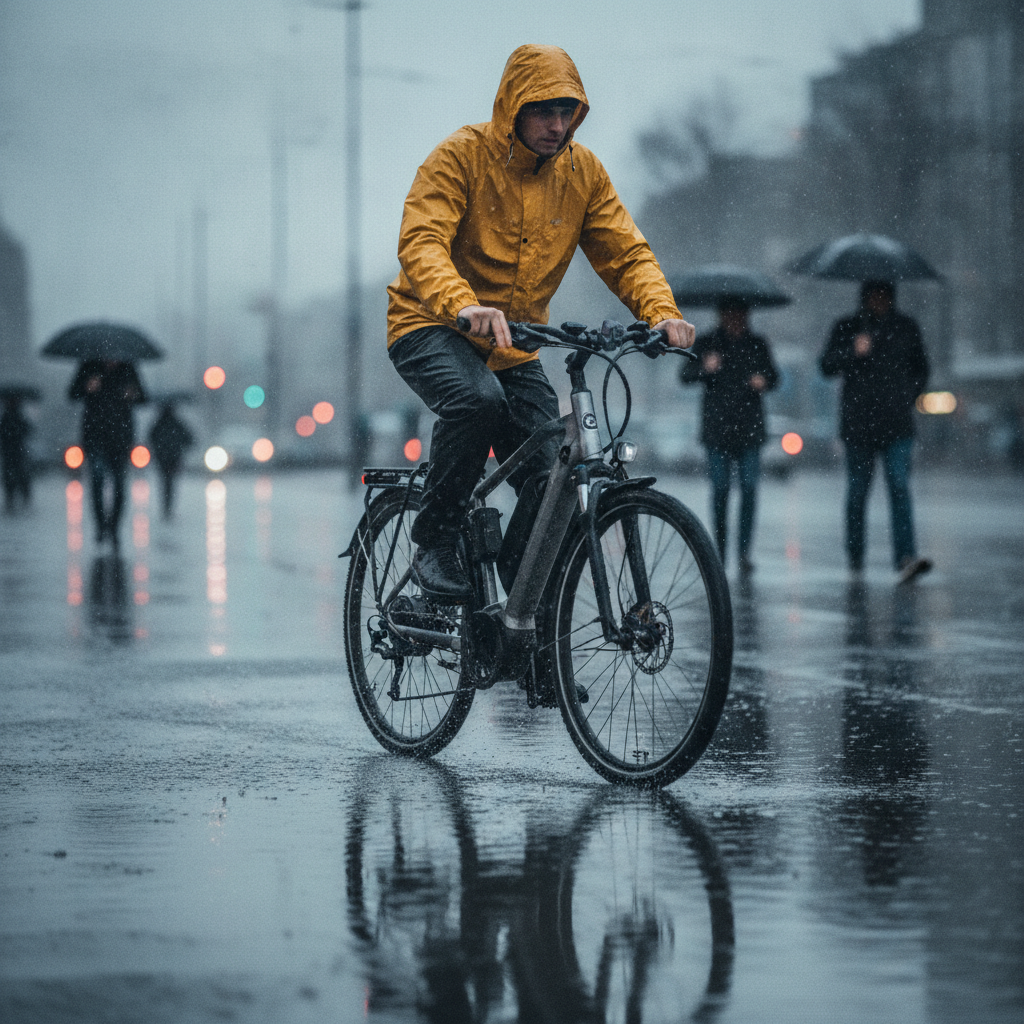 จักรยานไฟฟ้าลุยฝนได้ไหม? วิธีดูแลมอเตอร์และแบตเตอรี่ - ebike-rainy-season-maintenance-guide