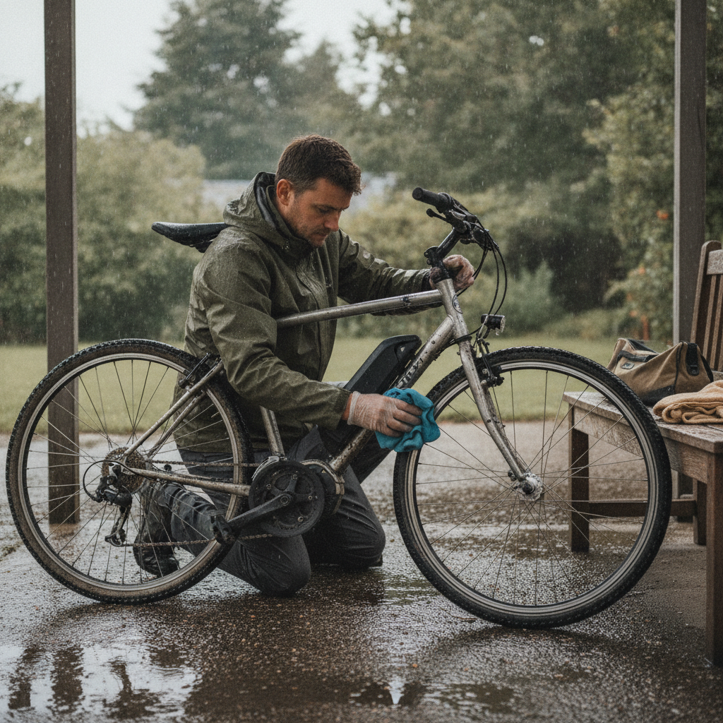 วิธีดูแลจักรยานไฟฟ้าหน้าฝน เช็ก 4 จุดสำคัญหลังลุยน้ำ - ebike-rainy-season-maintenance-guide