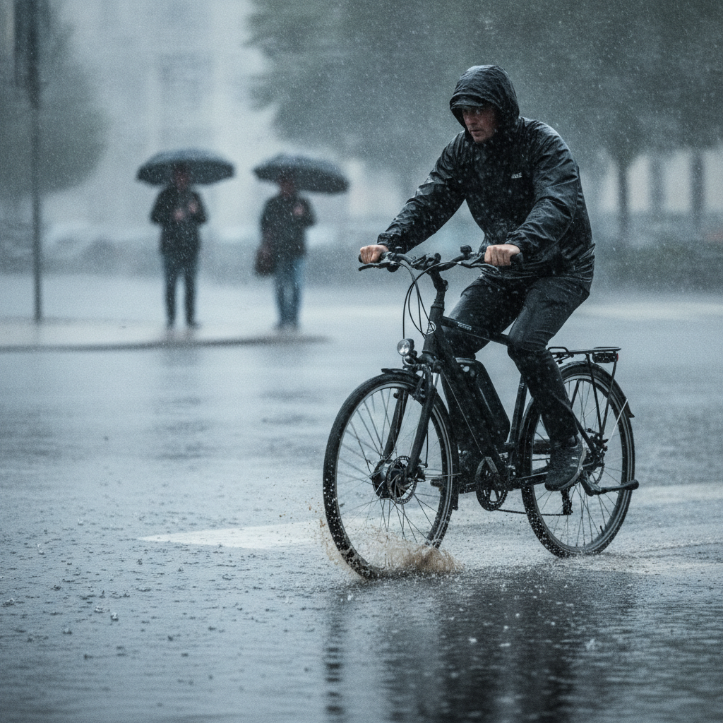 ขี่จักรยานไฟฟ้าลุยฝน ปลอดภัยไหม? เช็ก 4 จุดเสี่ยงสำคัญ - ebike-riding-in-rain-care
