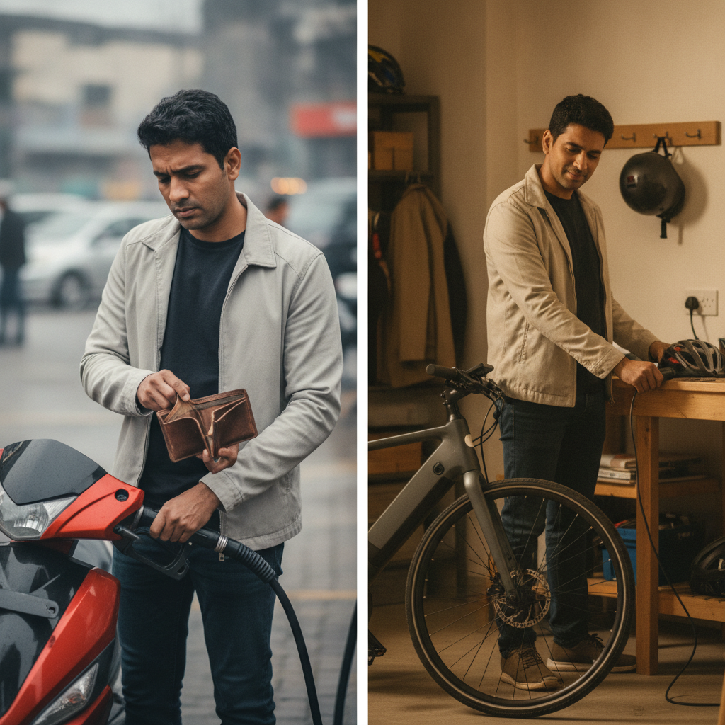 เทียบค่าไฟจักรยานไฟฟ้า vs น้ำมัน 1 เดือน เซฟเงินได้กี่บาท - ebike-vs-fuel-cost-savings