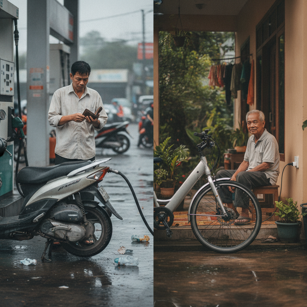 คำนวณค่าน้ำมัน vs ชาร์จไฟ E-Bike ขี่ 1 ปี ประหยัดกี่บาท? - ebike-vs-fuel-cost-savings