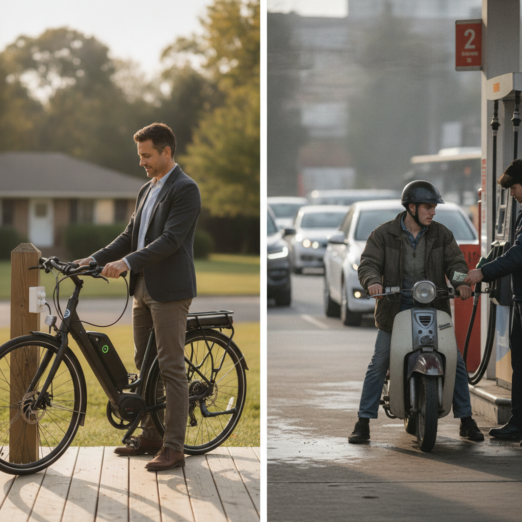 ขี่ E-Bike ไปทำงาน เทียบค่าน้ำมัน ประหยัดปีละกี่บาท - ebike-vs-gas-commute-cost-saving