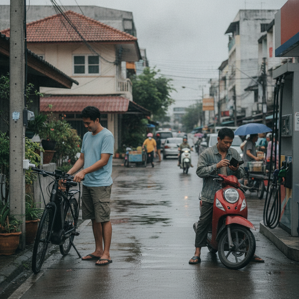 เทียบค่าไฟ e-bike vs ค่าน้ำมัน ประหยัดได้เดือนละกี่บาท? - ebike-vs-gasoline-cost-comparison