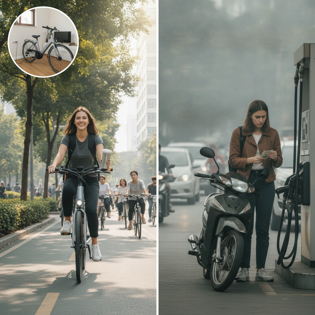 เทียบชัดๆ ขี่ e-Bike 1 ปี ประหยัดค่าน้ำมันได้กี่บาท - ebike-vs-gasoline-savings-comparison