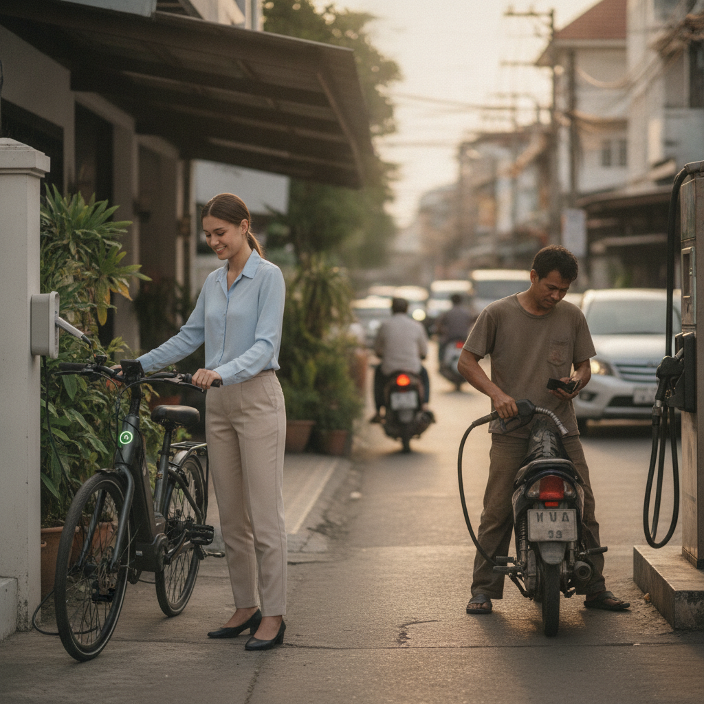 เปรียบเทียบค่าไฟ E-Bike กับค่าน้ำมัน ประหยัดปีละกี่บาท - ebike-vs-motorcycle-cost-comparison
