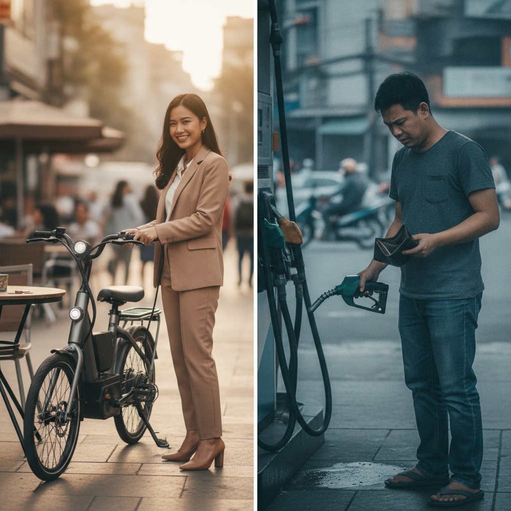 เทียบชัดๆ ขี่ e-Bike vs มอเตอร์ไซค์ ประหยัดเงินปีละกี่บาท? - ebike-vs-motorcycle-cost-comparison