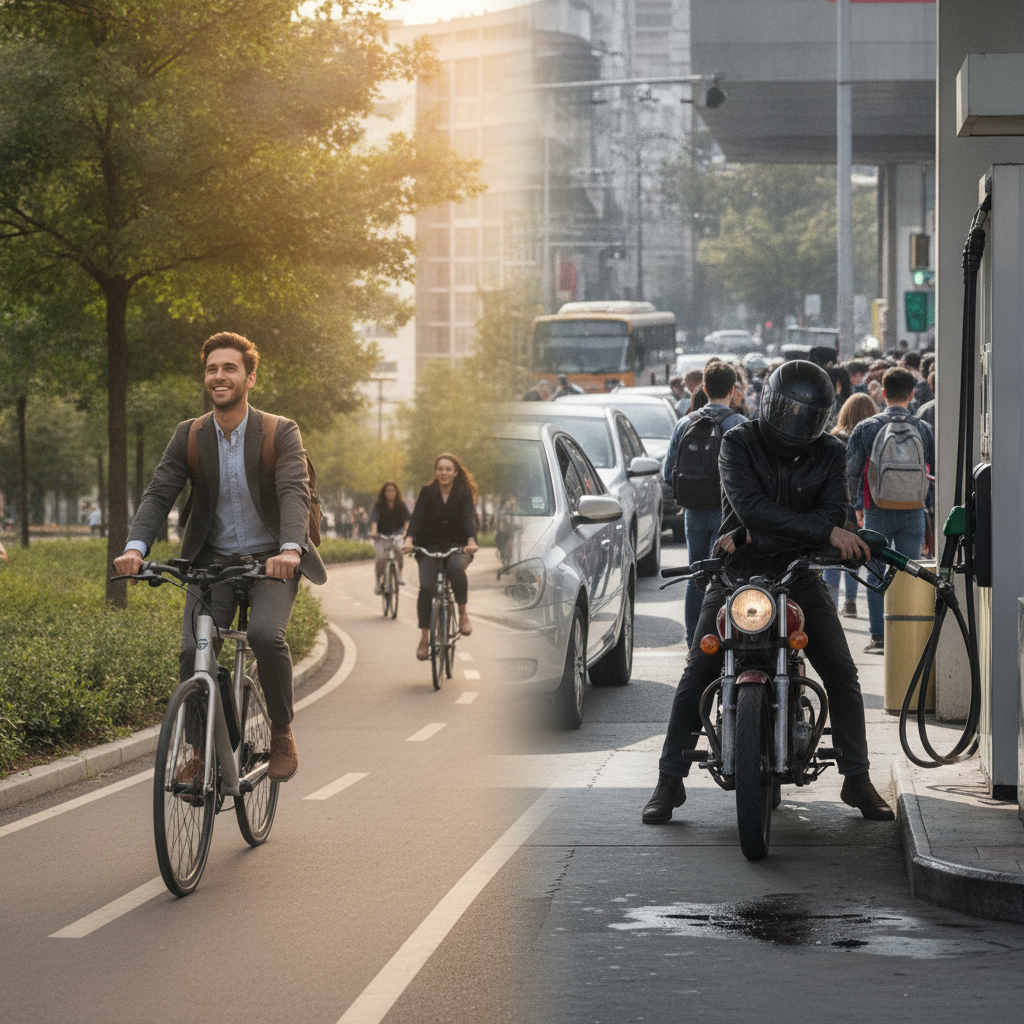 ขี่ e-Bike เทียบมอเตอร์ไซค์ ประหยัดค่าน้ำมันปีละกี่บาท - ebike-vs-motorcycle-cost-savings
