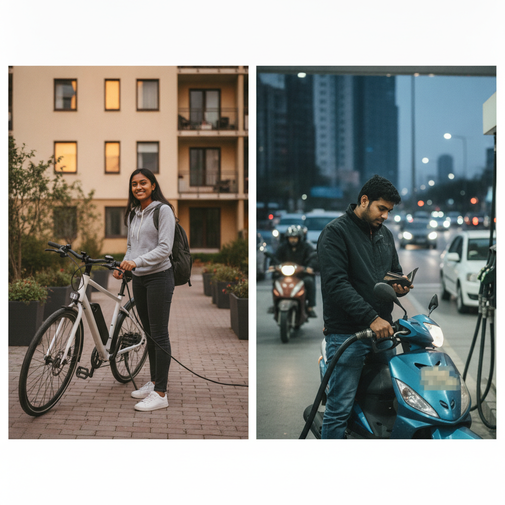 เทียบค่าไฟ e-Bike vs น้ำมัน 1 เดือน ประหยัดเงินได้กี่บาท? - ebike-vs-petrol-cost-saving-guide