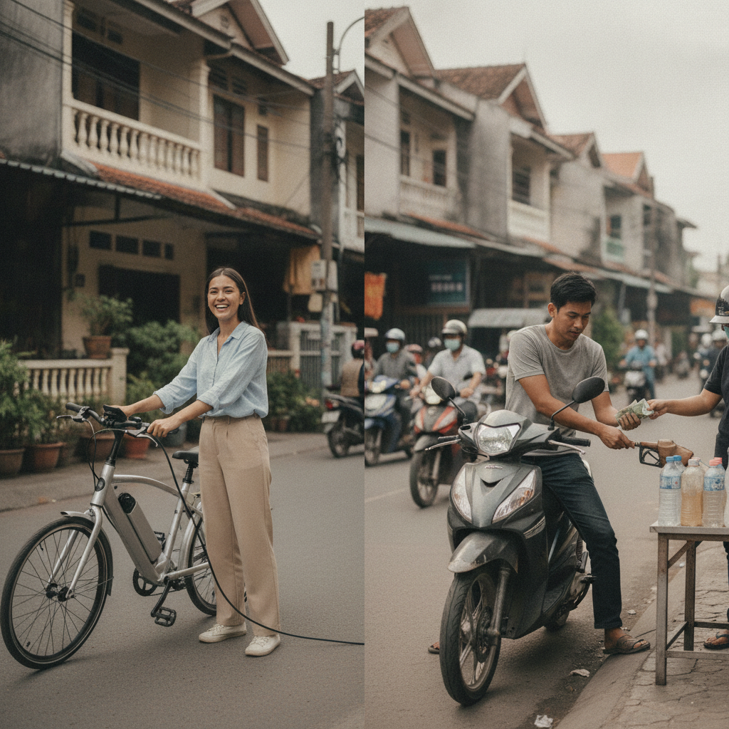 e-Bike เทียบมอเตอร์ไซค์น้ำมัน ประหยัดค่าเดินทางปีละกี่บาท? - ebike-vs-petrol-cost-saving